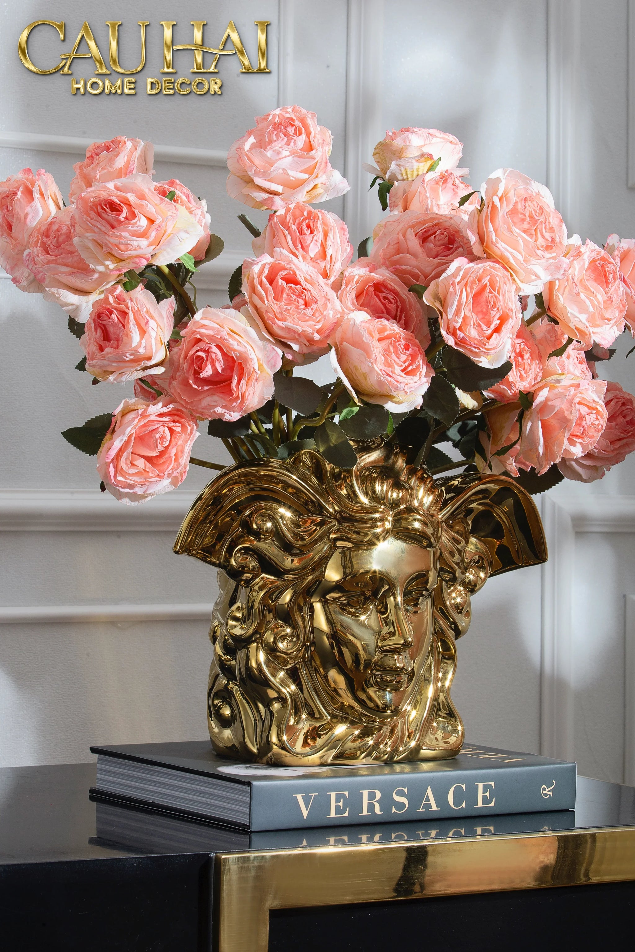 Maison Couture - Tượng Bình Hoa V Class Golden Goddess Medusa Fascination 20x34x22-CẬU HAI HOME DECOR
