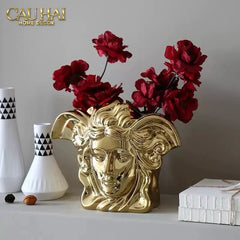 Maison Couture - Tượng Bình Hoa V Class Golden Goddess Medusa Fascination 20x34x22-CẬU HAI HOME DECOR