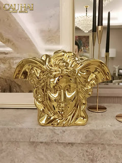 Maison Couture - Tượng Bình Hoa V Class Golden Goddess Medusa Fascination 20x34x22-CẬU HAI HOME DECOR