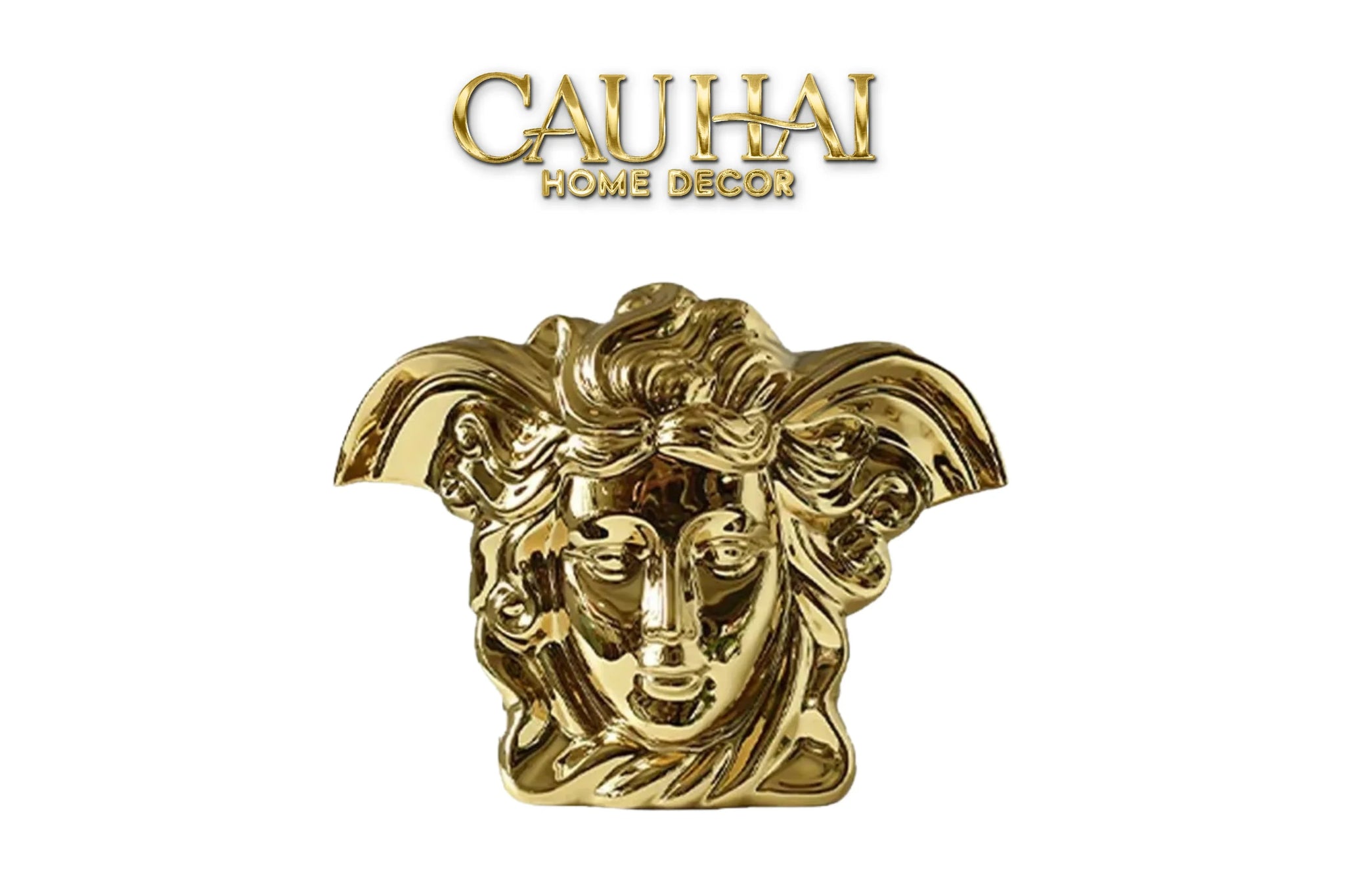Maison Couture - Tượng Bình Hoa V Class Golden Goddess Medusa Fascination 20x34x22-CẬU HAI HOME DECOR