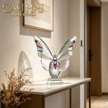 Maison Couture - Tượng Bướm Pha Lê Cristaleries Papillon d’Opale 19x20.5-Tượng Pha Lê-CẬU HAI HOME DECOR-CẬU HAI HOME DECOR