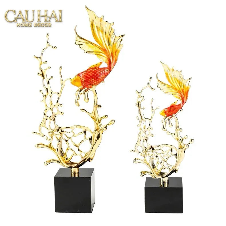 Maison Couture - Tượng Cá Chép Vượt Vũ Môn Coralia Impériale Ss25-CẬU HAI HOME DECOR