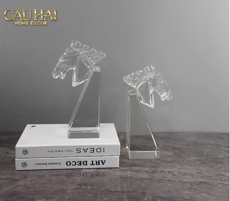 Maison Couture - Tượng Chặn Sách Đơn - Ngựa Pha Lê Cristalleries Cheval Bookend-CẬU HAI HOME DECOR