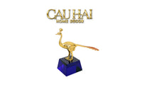 Maison Couture - Tượng Chim Khổng Tước Đế Pha Lê Emperor Aurum Aztec Paon D22X23-CẬU HAI HOME DECOR