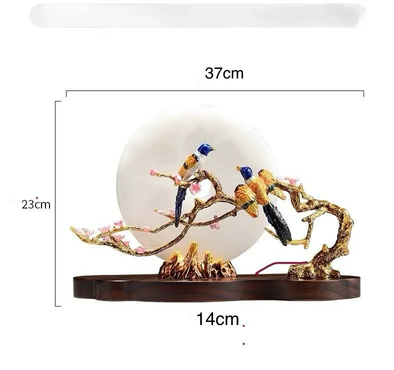 Maison Couture - Tượng Đá Cẩm Thạch Trắng Bạch Ngọc Hoàng Yến - Dynasty White Jade Canary 23x37x14-CẬU HAI HOME DECOR