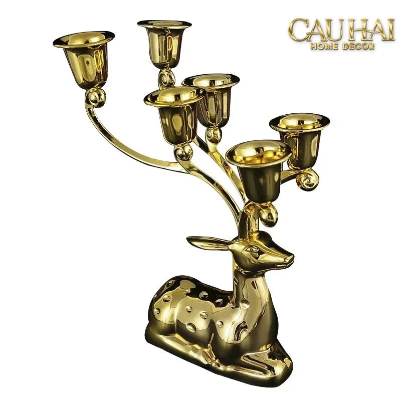 Maison Couture - Tượng Đế Nến Hươu Nằm Royal Antler Impérial Straight Ahead 26x21-ĐẾ NẾN-Đối tác tại Trung Quốc theo từng đơn đặt hàng-CẬU HAI HOME DECOR
