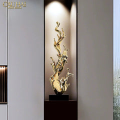 Maison Couture - Tượng Dòng Chảy Thịnh Vượng - La Montée d’Or – Golden Ascending Flow H83-CẬU HAI HOME DECOR