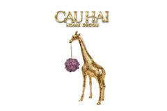 Maison Couture - Tượng Đồng Hươu Cao Cổ Brasson Giraffe Amethyst Orb Carrier 20x8x38-CẬU HAI HOME DECOR