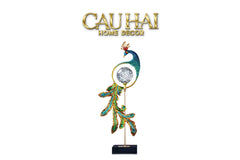 Maison Couture - Tượng Đồng Khổng Tước Hoàng Gia Majestic Aurelia Paon – Brass & Cristalleries Sculpture 20x10x54-CẬU HAI HOME DECOR
