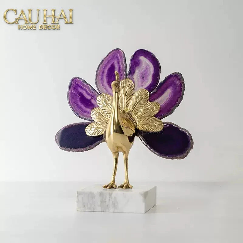 Maison Couture - Tượng Đồng Mã Não Khổng Tước Brasson Onyx Paon The Vanity Of Hera-CẬU HAI HOME DECOR
