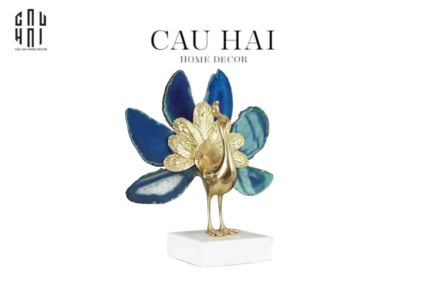 Maison Couture - Tượng Đồng Mã Não Khổng Tước Brasson Onyx Paon The Vanity Of Hera-CẬU HAI HOME DECOR