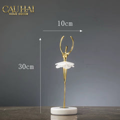 Maison Couture - Tượng Đồng Pha Lê Cô Gái Ballet Golden Ballerina Continental 10x30-CẬU HAI HOME DECOR