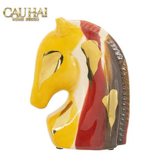 Maison Couture - Tượng Gốm Đầu Ngựa Equine Silhouette Sculpture Layered Painting Glazing H18/H28-CẬU HAI HOME DECOR