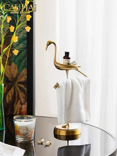 Maison Couture - Tượng Hạc Đồng Folie Flamingo Towels Hanging Bathroom Vanity H38-CẬU HAI HOME DECOR
