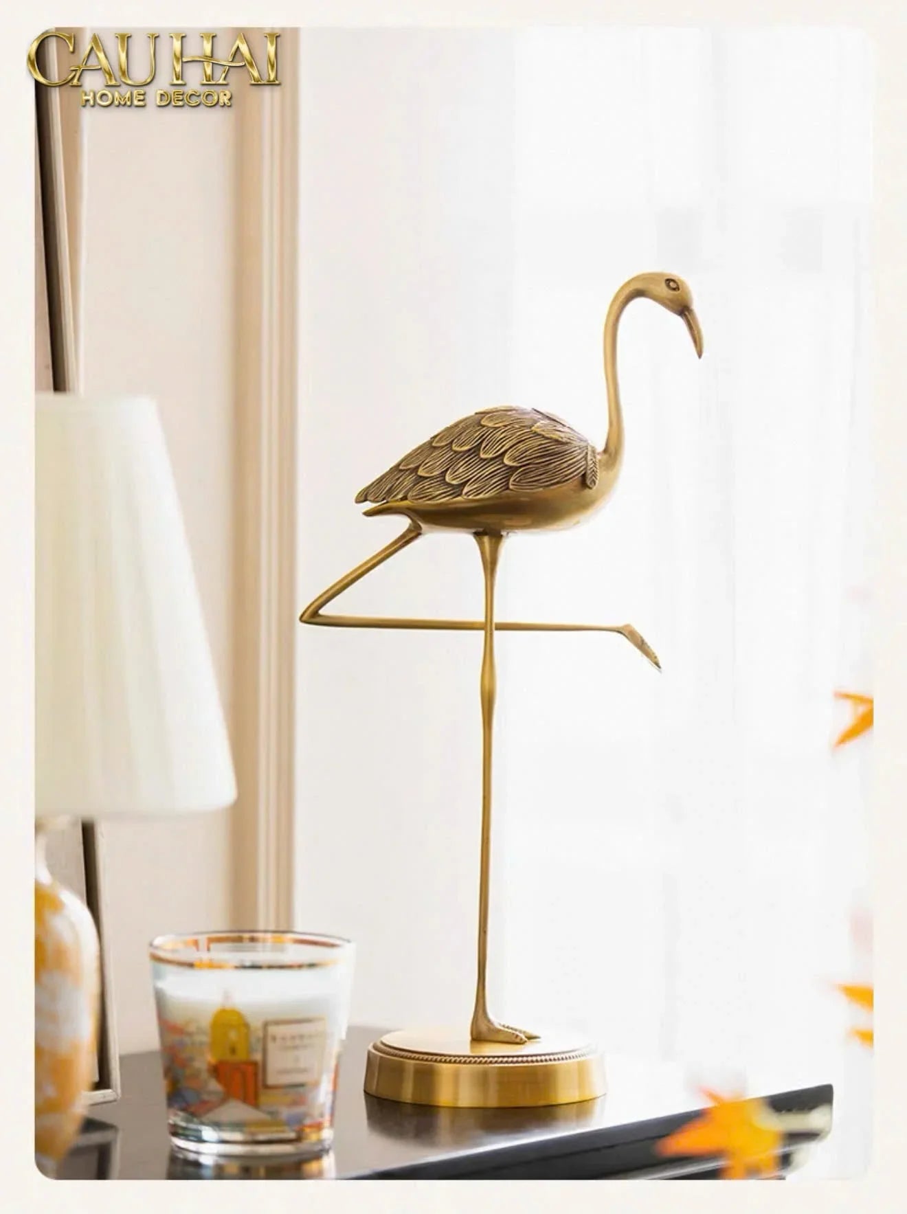 Maison Couture - Tượng Hạc Đồng Folie Flamingo Towels Hanging Bathroom Vanity H38-CẬU HAI HOME DECOR