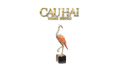 Maison Couture - Tượng Hồng Hạc Bằng Đồng Đế Pha Lê - Brasson Crane Critalleries Sculptures 13x41-CẬU HAI HOME DECOR