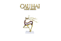 Maison Couture - Tượng Hươu Đồng Brasson Amethyst Jewelry Celestial Elk 21x30'-CẬU HAI HOME DECOR