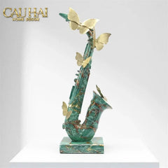 Maison Couture - Tượng Kèn Saxo Verdigris Wings Serenade H43-CẬU HAI HOME DECOR