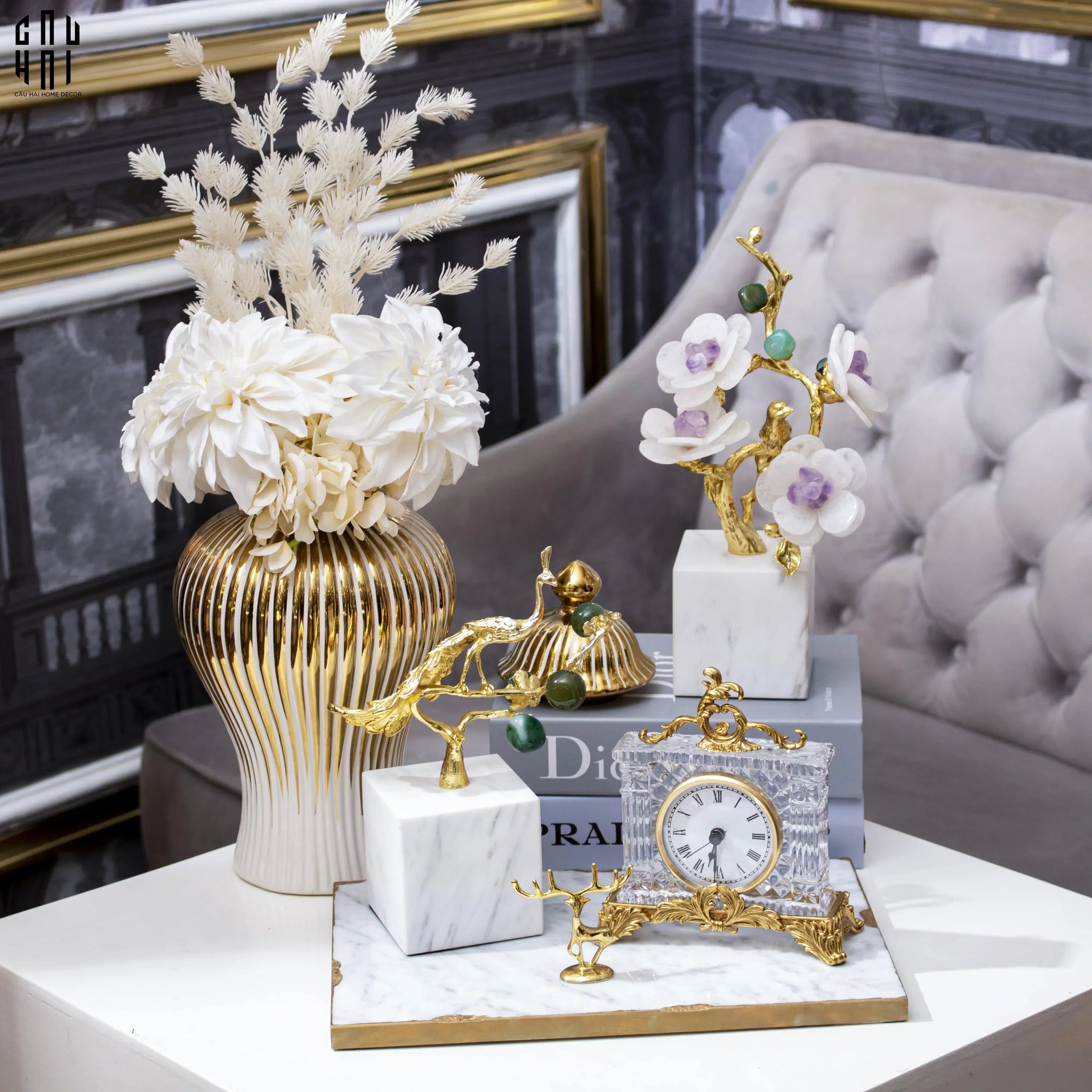 Maison Couture - Tượng Khổng Kim Tước Le Paon D'Or De L'Empereur 15x21-CẬU HAI HOME DECOR