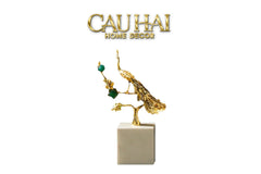 Maison Couture - Tượng Khổng Kim Tước Le Paon D'Or De L'Empereur 15x21-CẬU HAI HOME DECOR