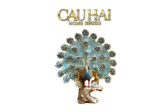 Maison Couture - Tượng Khổng Tước Paon Céleste Bleu Ciel - Empress Fan H33-CẬU HAI HOME DECOR