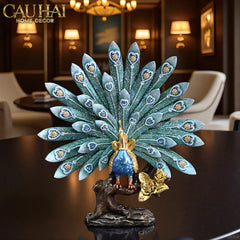 Maison Couture - Tượng Khổng Tước Royal Paon Plumage - Empress Fan 29x31 cm-CẬU HAI HOME DECOR