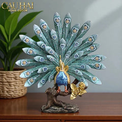 Maison Couture - Tượng Khổng Tước Royal Paon Plumage - Empress Fan 29x31 cm-CẬU HAI HOME DECOR