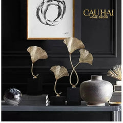 Maison Couture - Tượng Lá Ngân Hạnh Crystal Brasson Ginkgo H25-CẬU HAI HOME DECOR