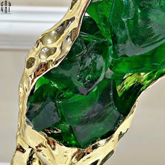 Maison Couture - Tượng Ngựa Bằng Đồng Đá Flotite Green - Brasson Équestre Cheval Émeraude 20x40-CẬU HAI HOME DECOR