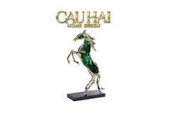 Maison Couture - Tượng Ngựa Bằng Đồng Đá Flotite Green - Brasson Équestre Cheval Émeraude 20x40-CẬU HAI HOME DECOR