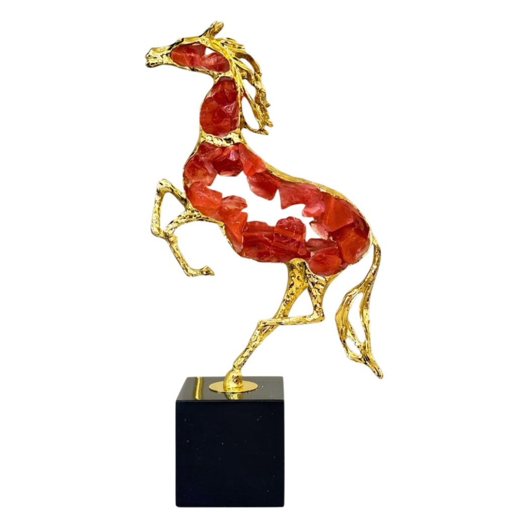 Maison Couture - Tượng Ngựa Đồng Quartz Rouge Impérial Équestre Cheval H41-Tượng Trang Trí-CẬU HAI HOME DECOR-CẬU HAI HOME DECOR