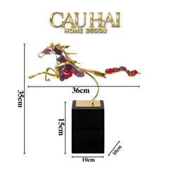 Maison Couture - Tượng Ngựa Đồng Thạch Anh Tím Améthyste Aurélion Ascendant Stallion H35-CẬU HAI HOME DECOR