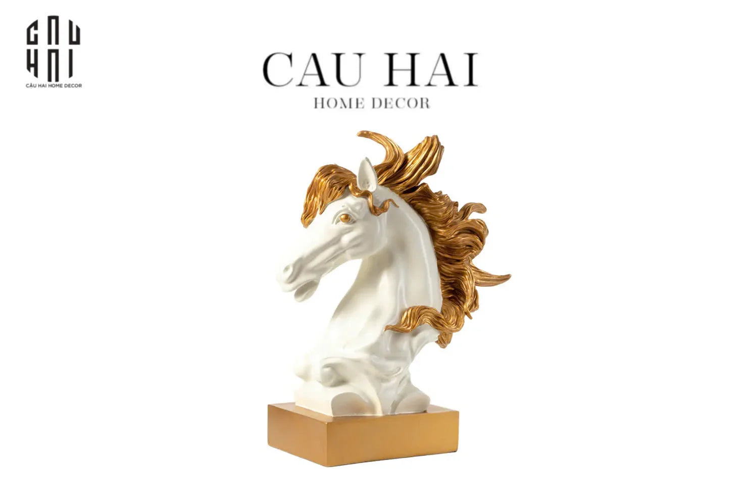 Maison Couture - Tượng Ngựa Kim Mã Cavalliere D'Or H60-CẬU HAI HOME DECOR