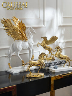 Maison Couture - Tượng Ngựa Phi Bằng Đồng Đá Thạch Anh Xanh - Brasson Quartz Royale Paladin 27x26x10-CẬU HAI HOME DECOR