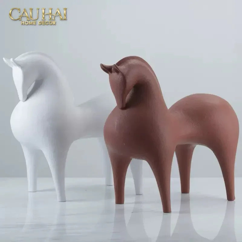 Maison Couture - Tượng Ngựa Tang Horse - Sienna Clay Artisanal-CẬU HAI HOME DECOR