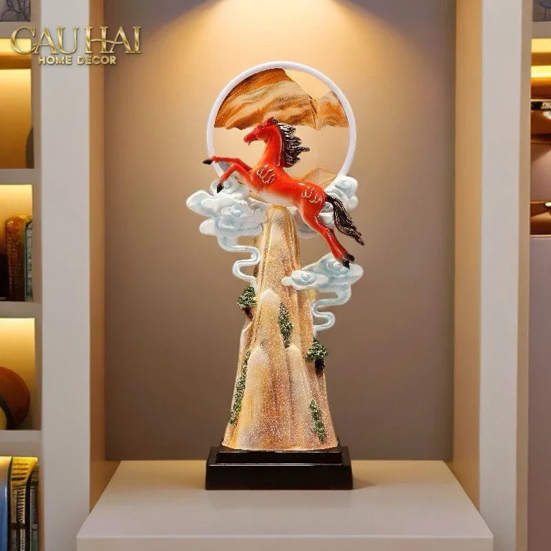 Maison Couture - Tượng Ngựa Trên Đỉnh Thiên Mã - Vermillion Celestial Stalion 71x30x16-CẬU HAI HOME DECOR