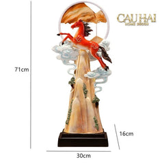 Maison Couture - Tượng Ngựa Trên Đỉnh Thiên Mã - Vermillion Celestial Stalion 71x30x16-CẬU HAI HOME DECOR
