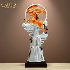 Maison Couture - Tượng Ngựa Trên Đỉnh Thiên Mã - Vermillion Celestial Stalion 71x30x16-CẬU HAI HOME DECOR