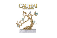 Maison Couture - Tượng Nhân Sâm Bằng Đồng Đá Thạch Anh Xanh - Brasson Aventurine Quartz - Root Of Eternity 9x30x27-CẬU HAI HOME DECOR