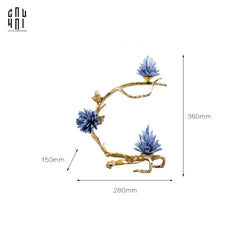 Maison Couture - Tượng Nhánh Cây Cánh Cung Bằng Đồng Đá Thạch Anh Blue Quartz 15x28x36-CẬU HAI HOME DECOR