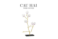 Maison Couture - Tượng Nhánh Cây Đồng Đá Thạch Anh Trắng - Les Fleurs White Quartz 27x50-CẬU HAI HOME DECOR