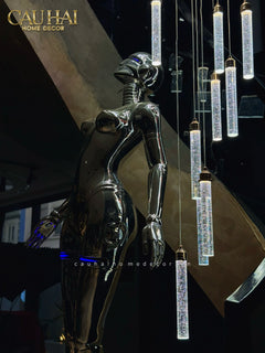 Maison Couture - Tượng Nữ Thần Ánh Sáng Futuristic Elysian Platinum Deity Hyper Pop - Cyber Illumina H207-CẬU HAI HOME DECOR