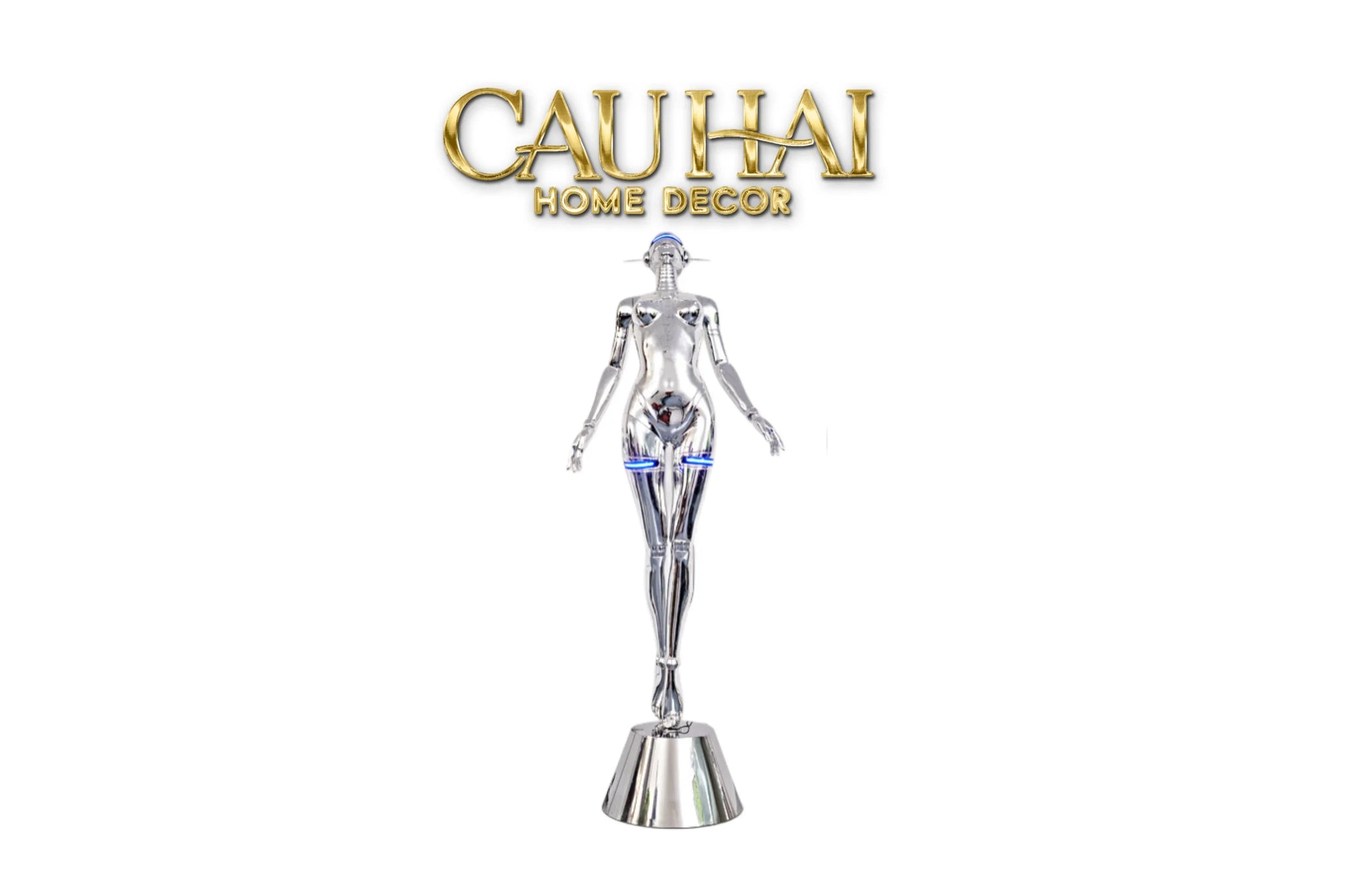 Maison Couture - Tượng Nữ Thần Ánh Sáng Futuristic Elysian Platinum Deity Hyper Pop - Cyber Illumina H207-CẬU HAI HOME DECOR