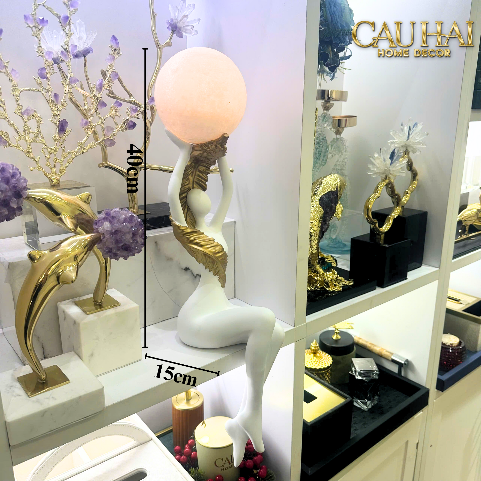 Maison Couture - Tượng Nữ Thần Moonlight Luna Angel Divine Figurine 59Cm-CẬU HAI HOME DECOR