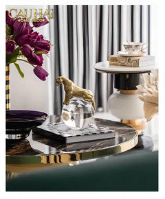 Maison Couture - Tượng Quả Cầu Pha Lê - Tượng Báo Bằng Đồng - Regal Brasson Panther Globe 15x30-CẬU HAI HOME DECOR