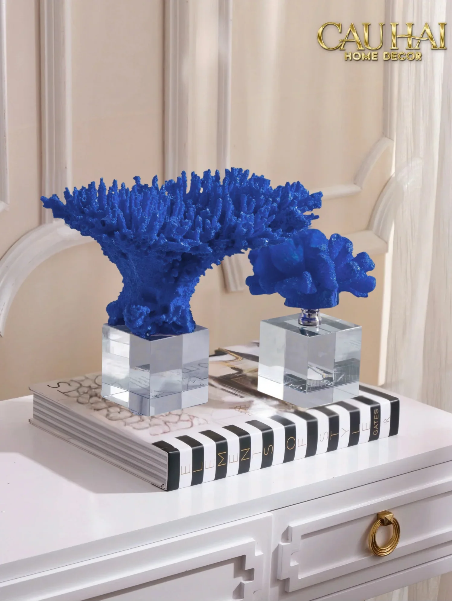 Maison Couture - Tượng San Hô Đế Pha Lê Saphir de Mer Cristalleries Coral Sculptures-CẬU HAI HOME DECOR