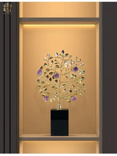 Maison Couture - Tượng Thân Cây Bằng Đồng Đá Thạch Anh Tím Brasson Amethyst Jardin De Vie 20x34-CẬU HAI HOME DECOR