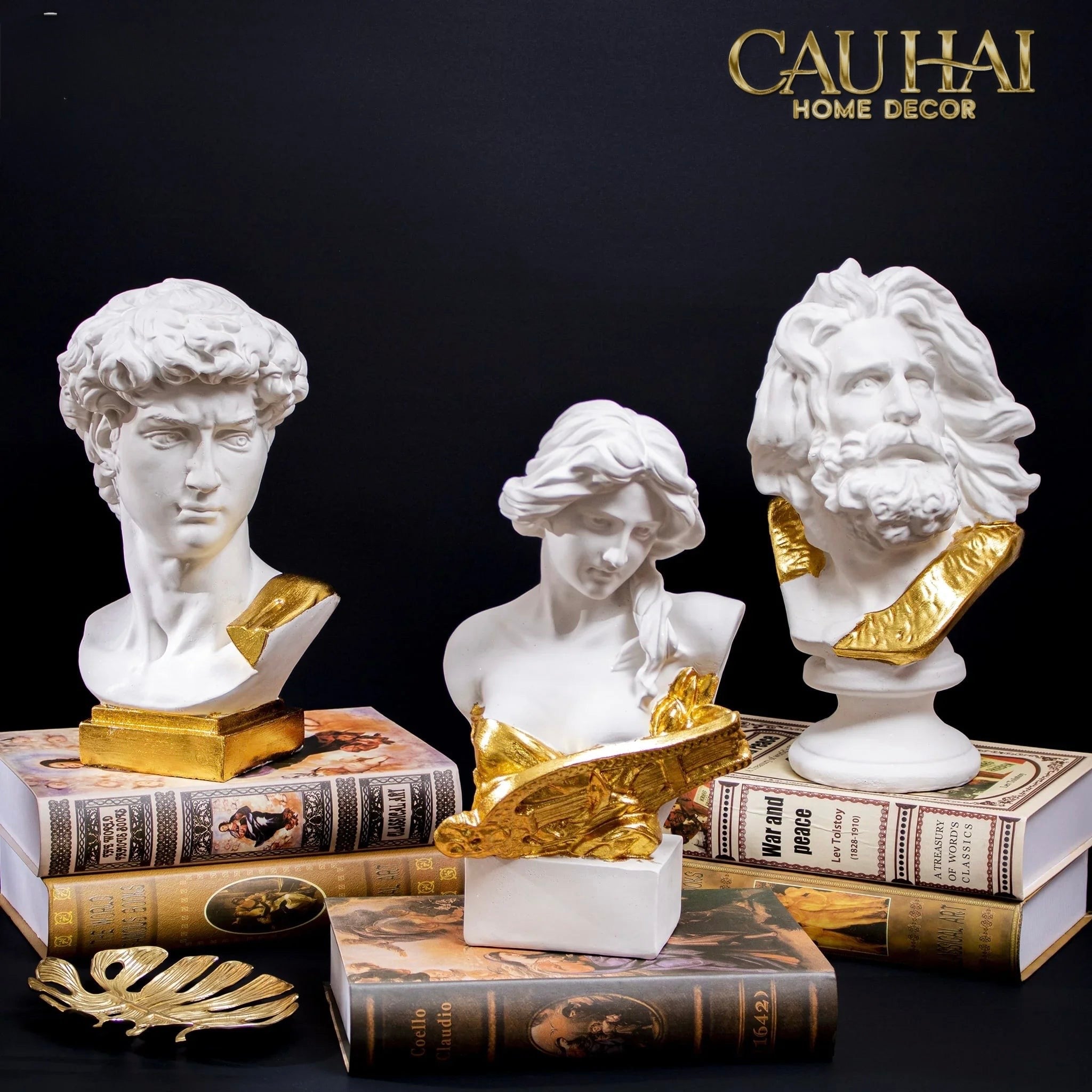 Maison Couture - Tượng Thiên Thần Dát Vàng Gilded Drapery Archangel Sculptures 31x23x86cm-CẬU HAI HOME DECOR