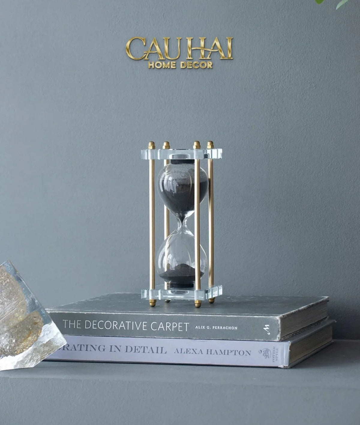 Maison Couture - Tượng Trang Trí Đồng Hồ Cát Cristalleries Lumière Acry Charcoal 30Mins D25-TƯỢNG TRANG TRÍ-CẬU HAI HOME DECOR-CẬU HAI HOME DECOR