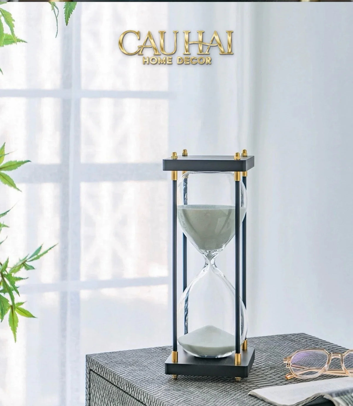 Maison Couture - Tượng Trang Trí Đồng Hồ Cát Cristalleries Lumière Acry Charcoal 30Mins D25-TƯỢNG TRANG TRÍ-CẬU HAI HOME DECOR-CẬU HAI HOME DECOR
